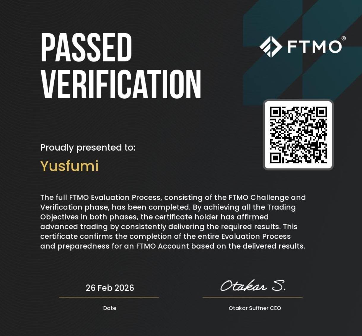 Certificado de cuenta de fondeo superada usando el bot de IA Q-Learning en Alpha Capital